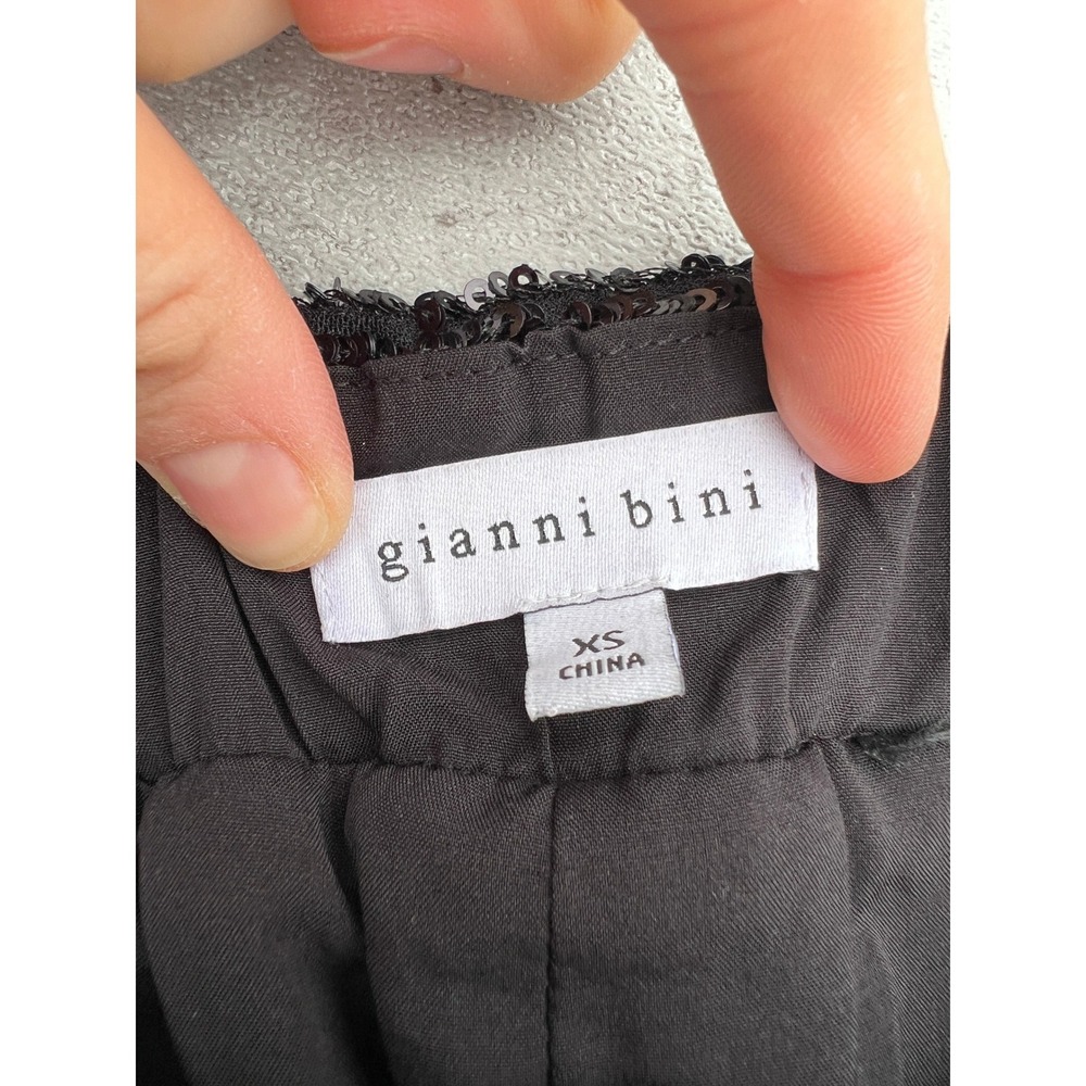 Gianni‎ Bini Black Sequin Jogger Pants Women's XS Elastic Waist Coquette Party - Picture 5 of 9